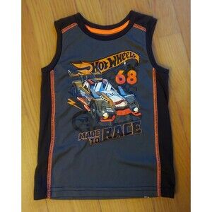 Jumping Beans Active Boys Size 4 Hot Wheels Racing Graphic Tank Top Blue